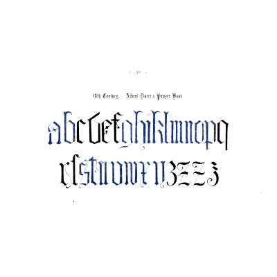Gothic lowercase alphabet - The Book of Ornamental Alphabets, Ancient and Modern - 1859