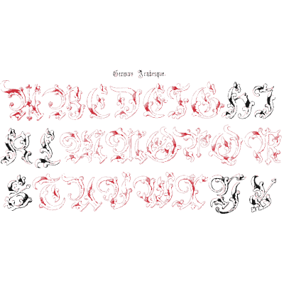 German arabesque capitals - The Book of Ornamental Alphabets, Ancient and Modern - 1859