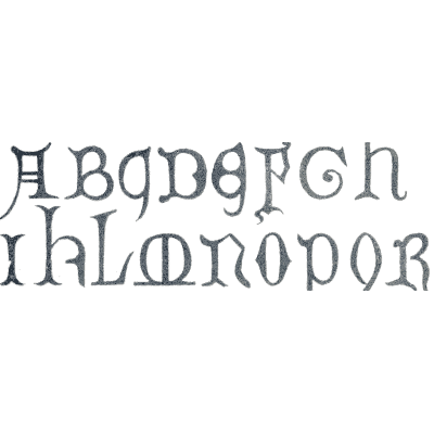 Grey uncial alphabet - The Book of Ornamental Alphabets, Ancient and Medieval - 1862