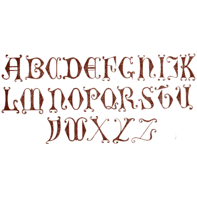 Brown lombardic capitals - The Book of Ornamental Alphabets, Ancient and Medieval - 1862