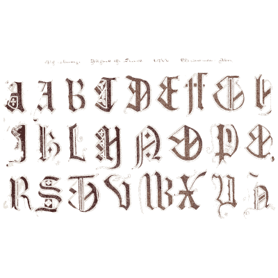 Gothic capitals in black - The Book of Ornamental Alphabets, Ancient and Medieval - 1862