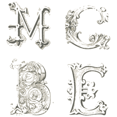 Foliated initial letters M, C, B and E - The Book of Ornamental Alphabets, Ancient and Medieval - 1862