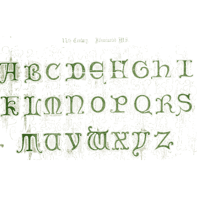 Green lombardic capitals - The Book of Ornamental Alphabets, Ancient and Medieval - 1862