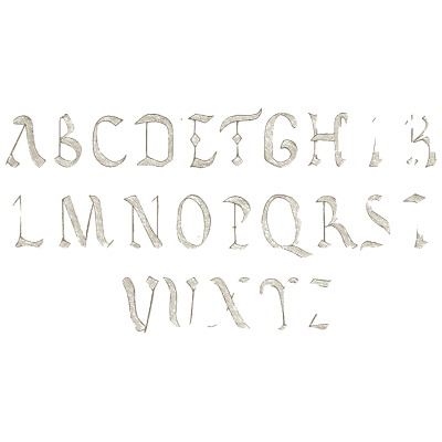 Pale outlined roman capitals - The Book of Ornamental Alphabets, Ancient and Medieval - 1862