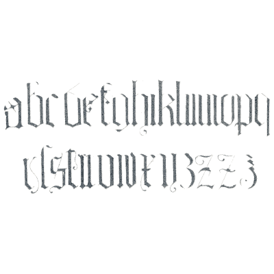 Gothic lowercase alphabet 03 - The Book of Ornamental Alphabets, Ancient and Medieval - 1862