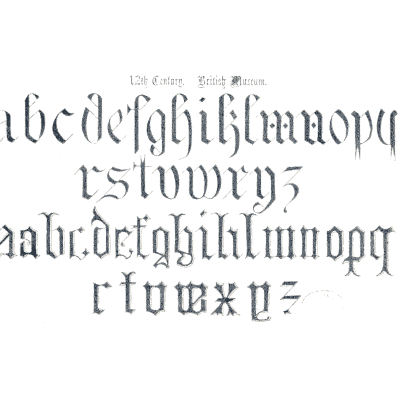 Two gothic lowercase alphabets - The Book of Ornamental Alphabets, Ancient and Medieval - 1862
