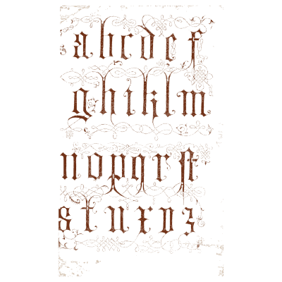 Blackletter lowercase column - The Book of Ornamental Alphabets, Ancient and Medieval - 1862
