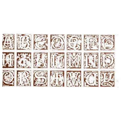 Boxed decorated initials - The Book of Ornamental Alphabets, Ancient and Medieval - 1862