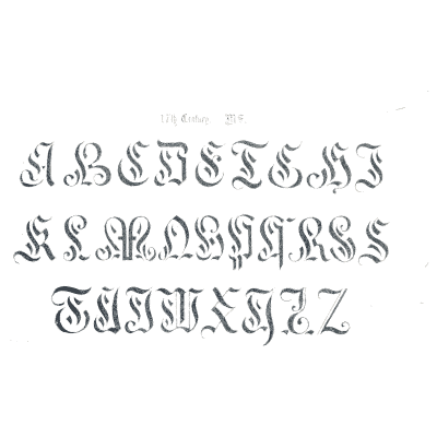 Grey gothic capitals - The Book of Ornamental Alphabets, Ancient and Medieval - 1862