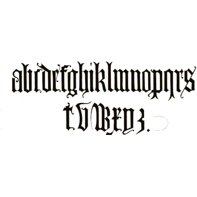 Blackletter lowercase - The Book of Ornamental Alphabets, Ancient and Medieval - 1862