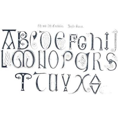 Anglo-Saxon capitals 02 - The Book of Ornamental Alphabets, Ancient and Medieval - 1862