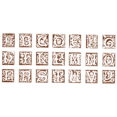 Boxed decorated initial capitals - The Book of Ornamental Alphabets, Ancient and Medieval - 1862