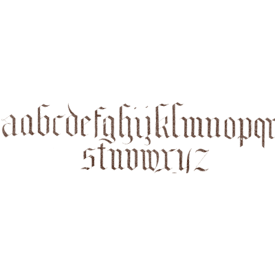 Gothic lowercase alphabet - The Book of Ornamental Alphabets - 1914