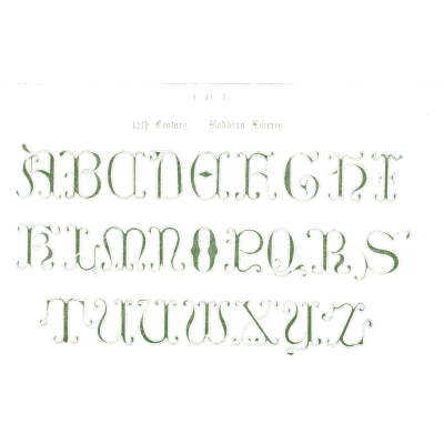 Green lombardic capitals 01 - The Book of Ornamental Alphabets - 1914
