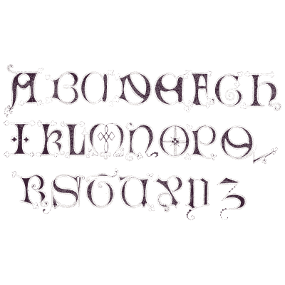 Purple gothic capitals alphabet - The Book of Ornamental Alphabets - 1914