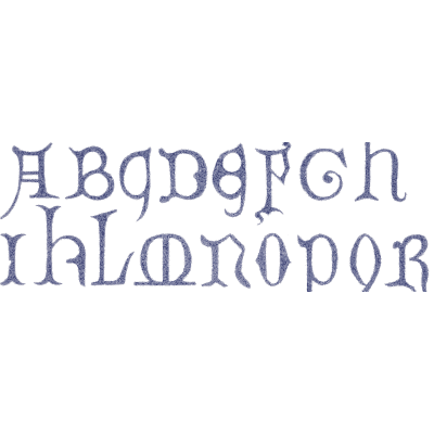 Blue uncial alphabet - The Book of Ornamental Alphabets - 1914