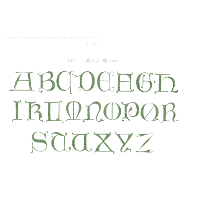 Green lombardic capitals 02 - The Book of Ornamental Alphabets - 1914