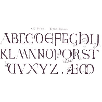 Romanesque capitals - The Book of Ornamental Alphabets - 1914