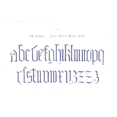 Blue gothic lowercase - The Book of Ornamental Alphabets - 1914