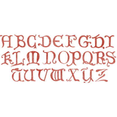 Red gothic capitals 02 - The Book of Ornamental Alphabets - 1914