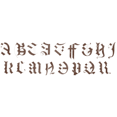 Blackletter capitals - The Book of Ornamental Alphabets - 1914