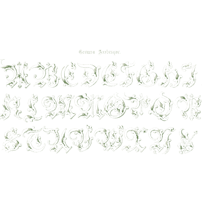 Pale arabesque capitals - The Book of Ornamental Alphabets - 1914