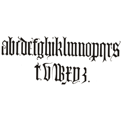 Blackletter lowercase - The Book of Ornamental Alphabets - 1914