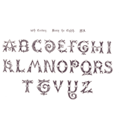 Grey outline capitals - The Book of Ornamental Alphabets - 1914