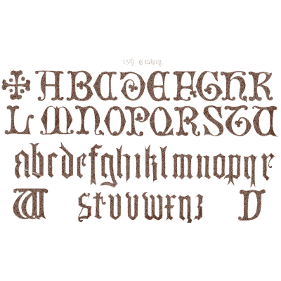 Gothic capitals and lowercase - The Book of Ornamental Alphabets - 1914
