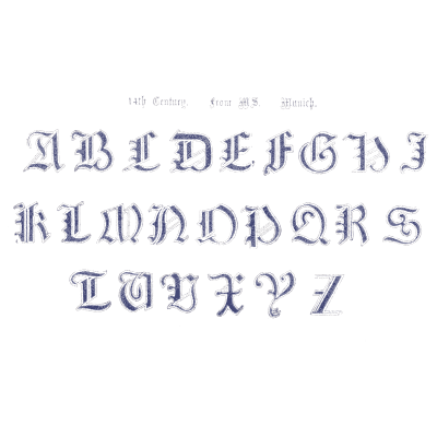 Blue lombardic capitals - The Book of Ornamental Alphabets - 1914