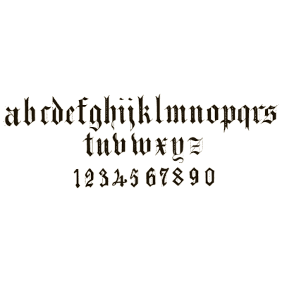 Blackletter lowercase with numerals - The Signist's Book of Modern Alphabets - 1906
