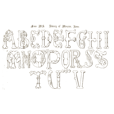 Outline capitals - The Signist's Book of Modern Alphabets - 1906