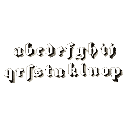 Shaded blackletter lowercase alphabet 02 - The Signist's Book of Modern Alphabets - 1906