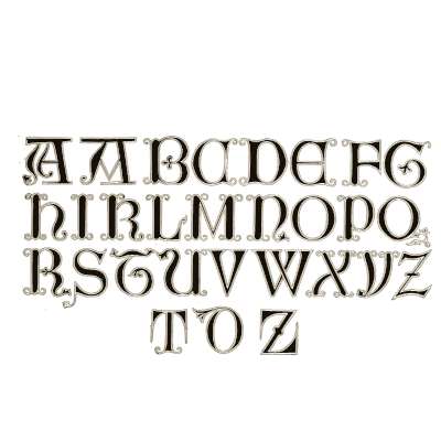 Outlined gothic capitals A to Z - The Signist's Book of Modern Alphabets - 1906