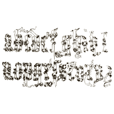 Ornamental gothic alphabet - The Signist's Book of Modern Alphabets - 1906