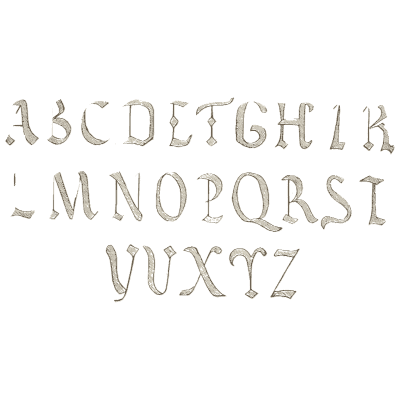 Outlined roman capitals alphabet - The Signist's Book of Modern Alphabets - 1906