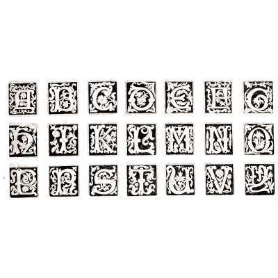 Boxed decorated initial capitals - The Signist's Book of Modern Alphabets - 1906