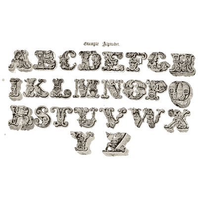 Sample decorated capitals - The Signist's Book of Modern Alphabets - 1906