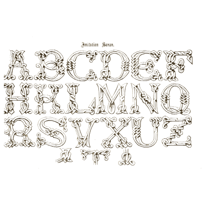 Imitation rustic capitals - The Signist's Book of Modern Alphabets - 1906