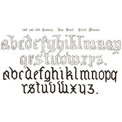 Two lowercase alphabets - The Signist's Book of Modern Alphabets - 1906