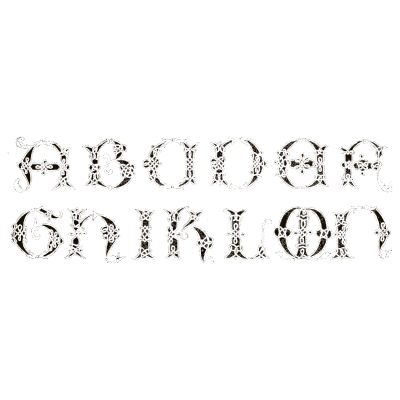 Outlined ornamental capitals A to O - The Signist's Book of Modern Alphabets - 1906