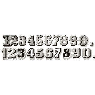 Shaded numerals 1 to 0 - The Signist's Book of Modern Alphabets - 1906