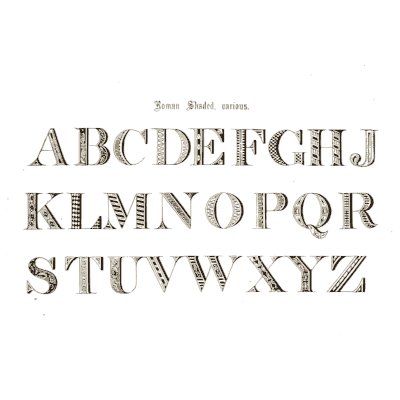 Shaded roman capitals - The Signist's Book of Modern Alphabets - 1906
