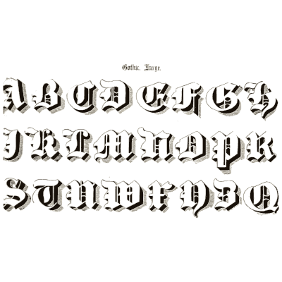 Large shaded gothic capitals - The Signist's Book of Modern Alphabets - 1906