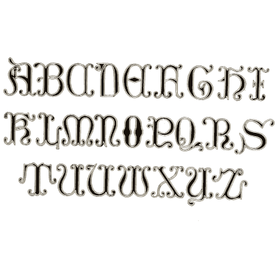 Outlined gothic capitals alphabet - The Signist's Book of Modern Alphabets - 1906