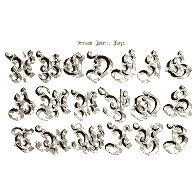 German ribbon capitals - The Signist's Book of Modern Alphabets - 1906