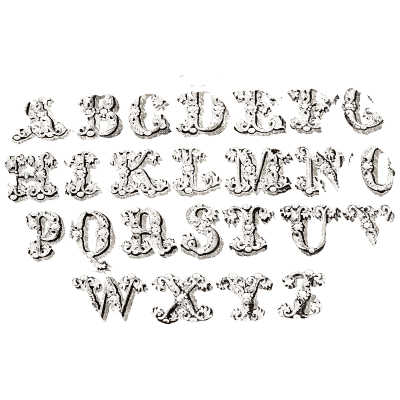 Ornamental outline capitals - The Signist's Book of Modern Alphabets - 1906