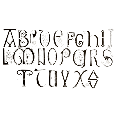 Decorated gothic capitals alphabet - The Signist's Book of Modern Alphabets - 1906