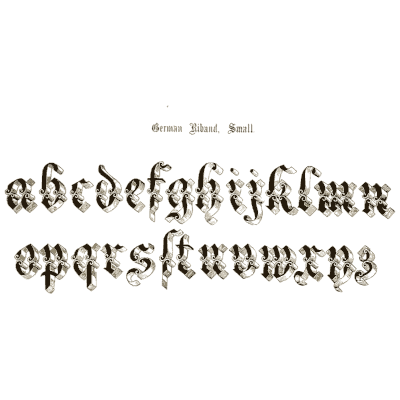 German ribbon lowercase - The Signist's Book of Modern Alphabets - 1906