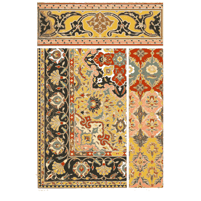 Persian carpet border and arabesque panels - Der Ornamentenschatz - 1887
